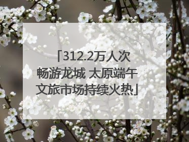 312.2万人次畅游龙城 太原端午文旅市场持续火热